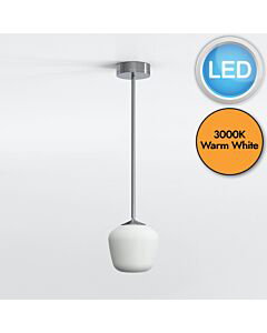Astro Lighting - Nara - 1464001 & 5039003 - LED Chrome White Glass IP44 Bathroom Ceiling Pendant Light