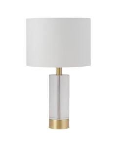 Ingo - 43cm Solid Crystal Table Lamp with White Fabric Shade