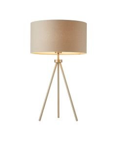 Endon Lighting - Tri - 66986 - Nickel Grey Table Lamp With Shade