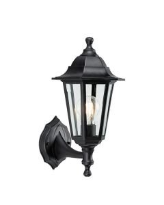 Endon Lighting - Bayswater - EL-40045 - Black Clear Glass IP44 Outdoor Wall Light