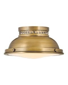 Hinkley Lighting - Amelia - HK-AMELIA-F-M-HB - Heritage Brass Opal Glass 2 Light Flush Ceiling Light