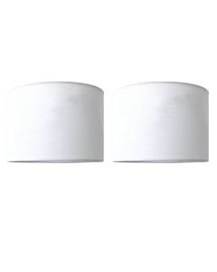 Set of 2 White Linen 25cm Pendant or Table Lamp Shade