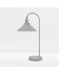 Maxwell - Flint Grey Chrome Task Table Lamp