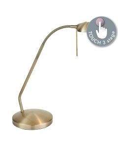 Endon Lighting - Hackney - 656-TL-AN - Antique Brass Touch Task Table Lamp