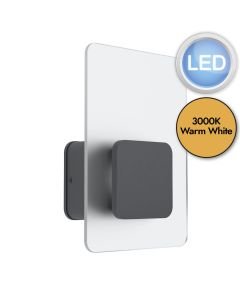 Eglo Lighting - Eredita - 99585 - LED Stainless Steel Anthracite White Glass IP44 Outdoor Wall Washer Light