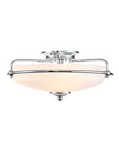 Quoizel Lighting - Griffin - QZ-GRIFFIN-F-PC - Chrome Opal Glass 3 Light Flush Ceiling Light