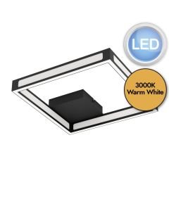 Eglo Lighting - Altaflor - 99787 - LED Black White 4 Light Flush Ceiling Light