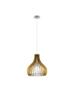 Eglo Lighting - Tindori - 96258 - Satin Nickel Maple Wood Ceiling Pendant Light