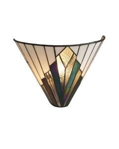 Interiors 1900 - Astoria - 63940 - Black Tiffany Glass Wall Washer Light