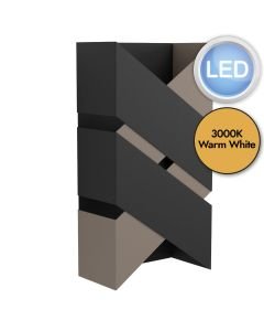Eglo Lighting - Gurare - 99689 - LED Black Mocha 2 Light Wall Washer Light