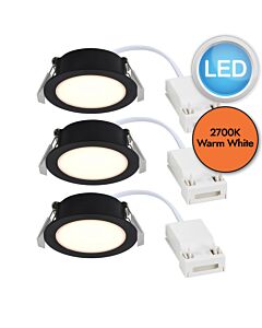 Nordlux - Set of 3 Olea - 2510400103 - LED Black IP65 Bathroom Recessed Ceiling Downlights