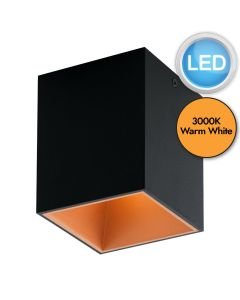 Eglo Lighting - Polasso - 94496 - LED Black Copper Flush Ceiling Light