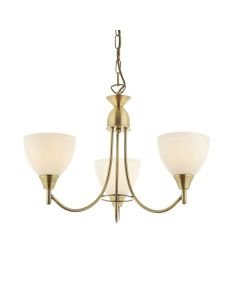 Endon Lighting - Alton - 1805-3AN - Antique Brass Opal Glass 3 Light Ceiling Pendant Light