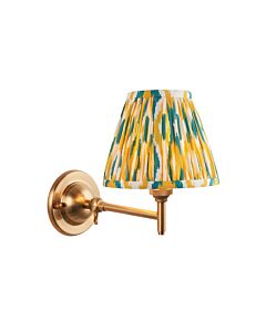 Endon Lighting - Dome Fold & Ikat 16cm - 115650 - Aged Brass Yellow Jade Wall Light