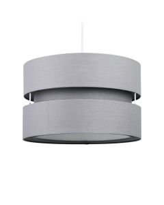 Grey Layered Easy Fit Drum Light Shade