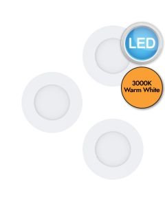 Eglo Lighting - Set of 3 Fueva 1 - 98633 - LED White IP44 Bathroom Recessed Ceiling Downlights