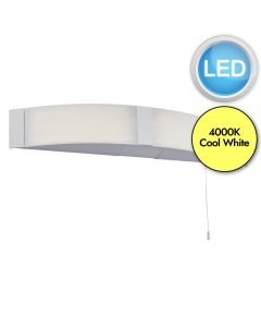 Saxby Lighting - Onan - 91798 - LED White Opal 2 Light IP44 Pull Cord Bathroom Shaver Wall Light