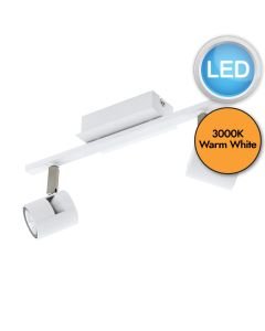 Eglo Lighting - Vergiano - 97507 - LED White Satin Nickel 2 Light Ceiling Spotlight