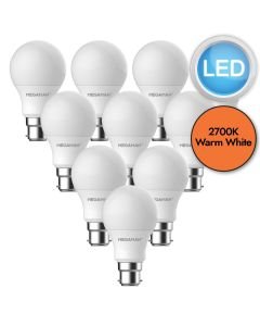 10 x 8.6W LED B22 Light Bulbs - Warm White