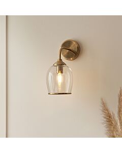 Endon Lighting - Ashcroft - 120626 - Aged Brass Clear Glass Wall Light