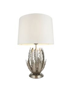 Endon Lighting - Delphine - 98046 - Silver Leaf Ivory Table Lamp With Shade