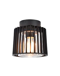 Lutec - Shyne - 6397501012 - Black Clear Glass IP54 Outdoor Ceiling Flush Light