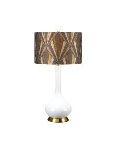 Elstead Lighting - Milo - MILO-AB-TL-VOGPB - White Aged Brass Dark Grey Ceramic Table Lamp With Shade