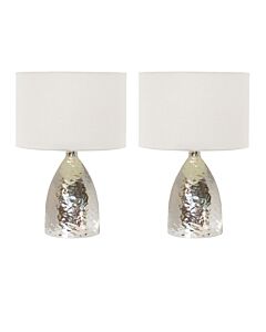 Set of 2 Medina - 45cm Touch Table Lamps with White Shades