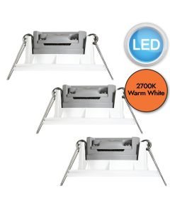 Nordlux - Set of 3 Leonis 3-Kit 2700K - 49160101 - LED White IP65 Bathroom Recessed Ceiling Downlights