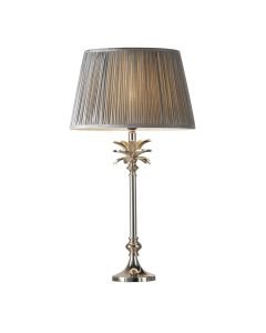 Endon Lighting - Leaf - 91219 - Nickel Charcoal Table Lamp With Shade