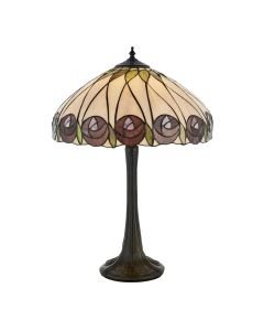Interiors 1900 - Hutchinson - 64177 - Dark Bronze Tiffany Glass Table Lamp