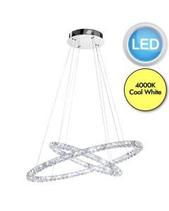 Eglo Lighting - Toneria - 93946 - LED Chrome Clear Glass Ceiling Pendant Light
