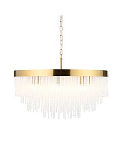 Endon Lighting - Anistoria - 115347 - Aged Brass Clear Glass 9 Light Ceiling Pendant Light