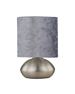 Jenson - Brushed Chrome Touch Table Lamp with Crushed Velvet Shade