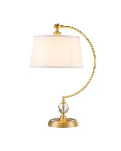 Quoizel Lighting - Jenkins - QZ-JENKINS-TL-BB - Brushed Brass Clear Glass Cream Table Lamp With Shade
