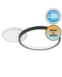 Eglo Lighting - Gafares - 900421 - LED Black White Flush Ceiling Light