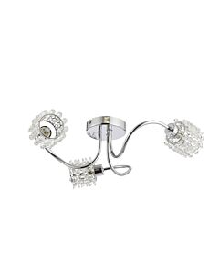 Katarina - 3lt Semi Flush Ceiling Light with Jewelled Glass Shades