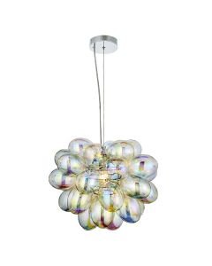 Endon Lighting - Infinity - 80123 - Chrome Iridescent Glass Ceiling Pendant Light
