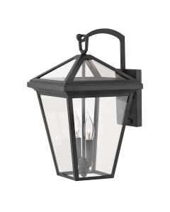 Quintiesse - Alford Place - QN-ALFORD-PLACE2-M-MB - Black Clear Glass 2 Light IP44 Outdoor Wall Light