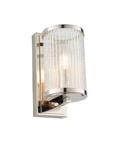 Endon Lighting - Easton - 76259 - Nickel Clear Bubbled Glass Wall Light