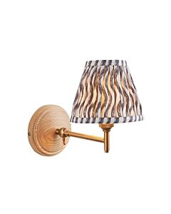 Endon Lighting - Wood Fold & Ripple 16cm - 115860 - Ash Wood Grey Wall Light