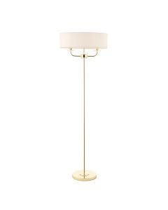 Endon Lighting - Nixon - 70563 - Brass Vintage White 2 Light Floor Lamp
