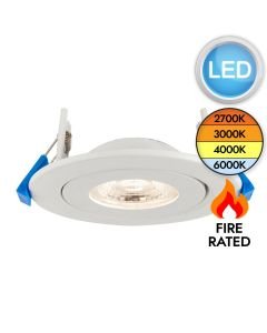 Saxby Lighting - Shield360 - 103029 - LED White IP44 Bathroom Recessed Fire Rated Ceiling Downlight