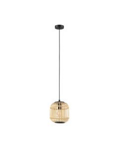 Eglo Lighting - Bordesley - 43231 - Black Natural Wood Ceiling Pendant Light