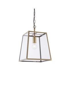 Endon Lighting - Hurst - 95835 - Antique Brass Clear Glass Ceiling Pendant Light