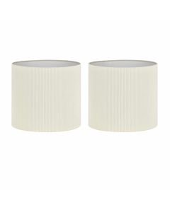 Set of 2 White Pleated 15cm Table Lamp Shades