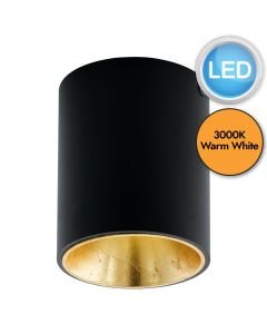 Eglo Lighting - Polasso - 94502 - LED Black Gold Flush Ceiling Light