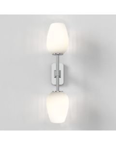 Astro Lighting - Tacoma Twin 1429002 & 5036007 - IP44 Polished Chrome Wall Light with Opal Tulip Glass Shades