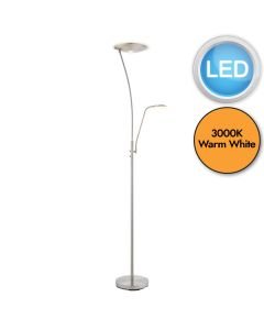 Endon Lighting - Alassio - 73081 - LED Chrome Frosted Mother & Child Floor Lamp