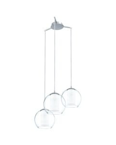 Eglo Lighting - Bolsano - 92762 - Chrome Clear Glass 3 Light Ceiling Pendant Light